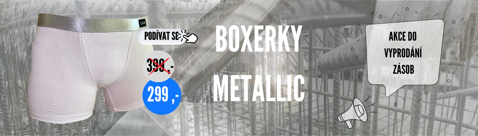 Boxerky Metallic končí a máte posledních pár kusů u velikosti L a XL. Tak neváhej, už nikdy nebudou.