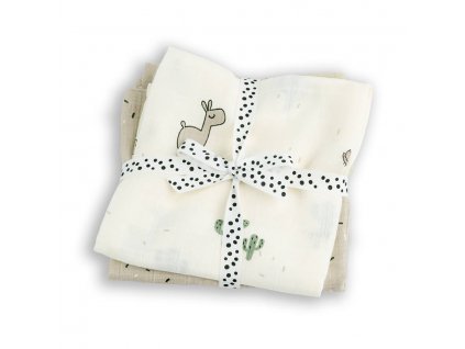 Zavinovací mušelínové plenky Lalee 2ks GOTS - pískové