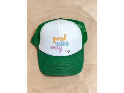 Kšiltovka Good vibes - zelená