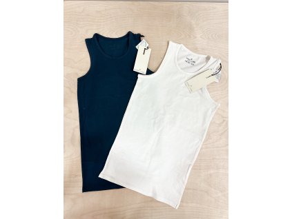 Bavlněná tílka 2ks - navy/creamy
