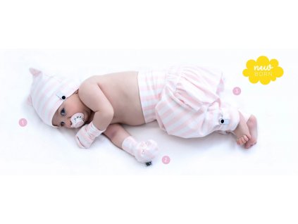 NUBE Bavlněné kalhoty s kanýrkem - růžový proužek