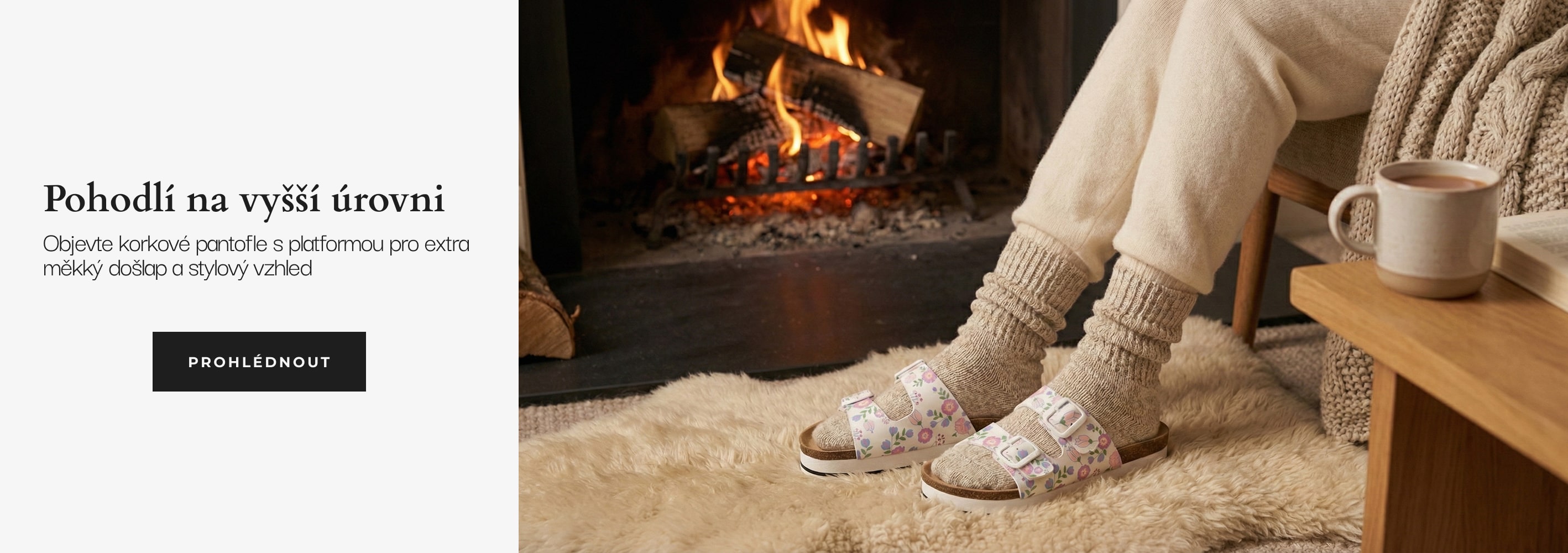 Dámské korkové pantofle na platformě