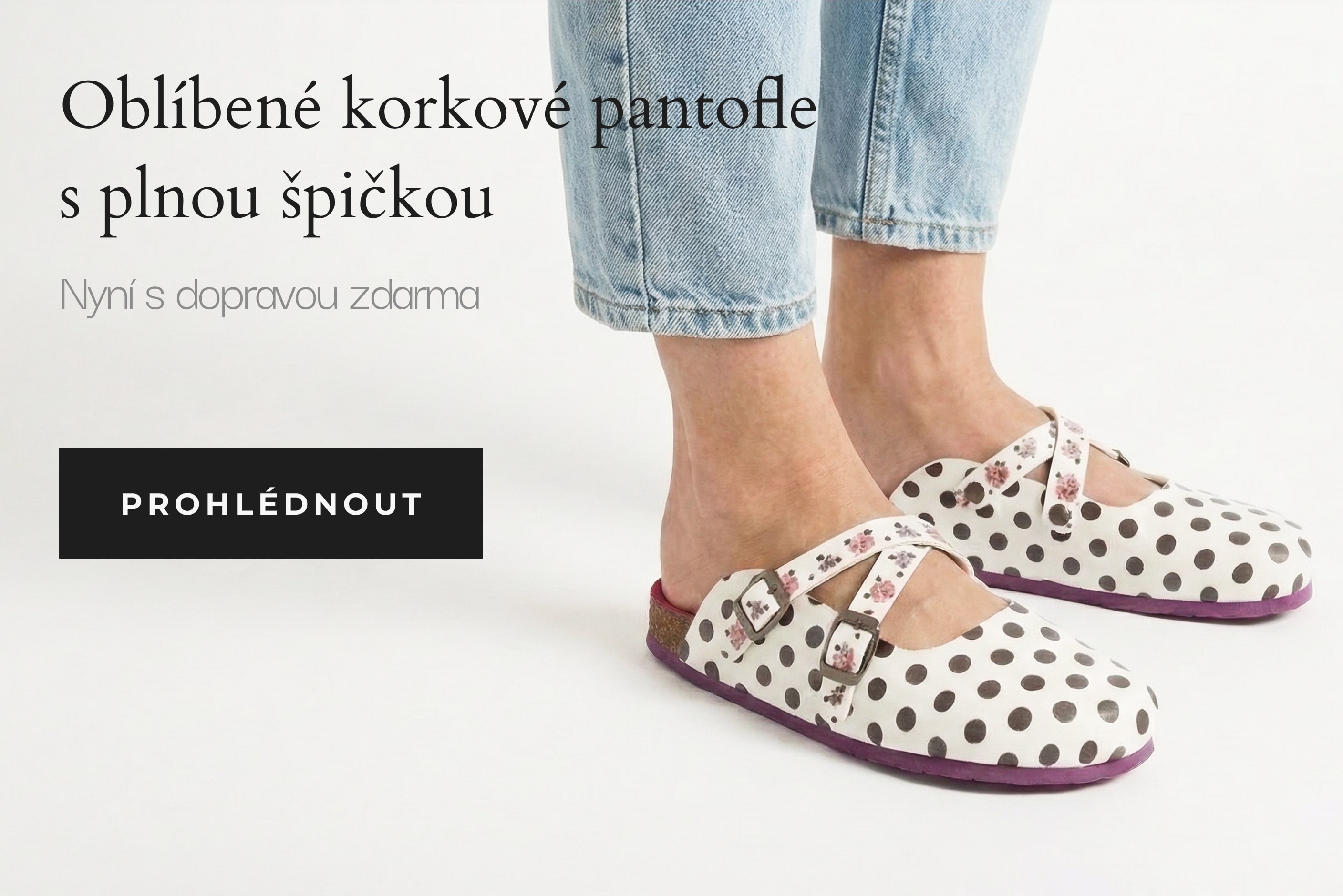 Dámské korkové pantofle s plnou špičkou