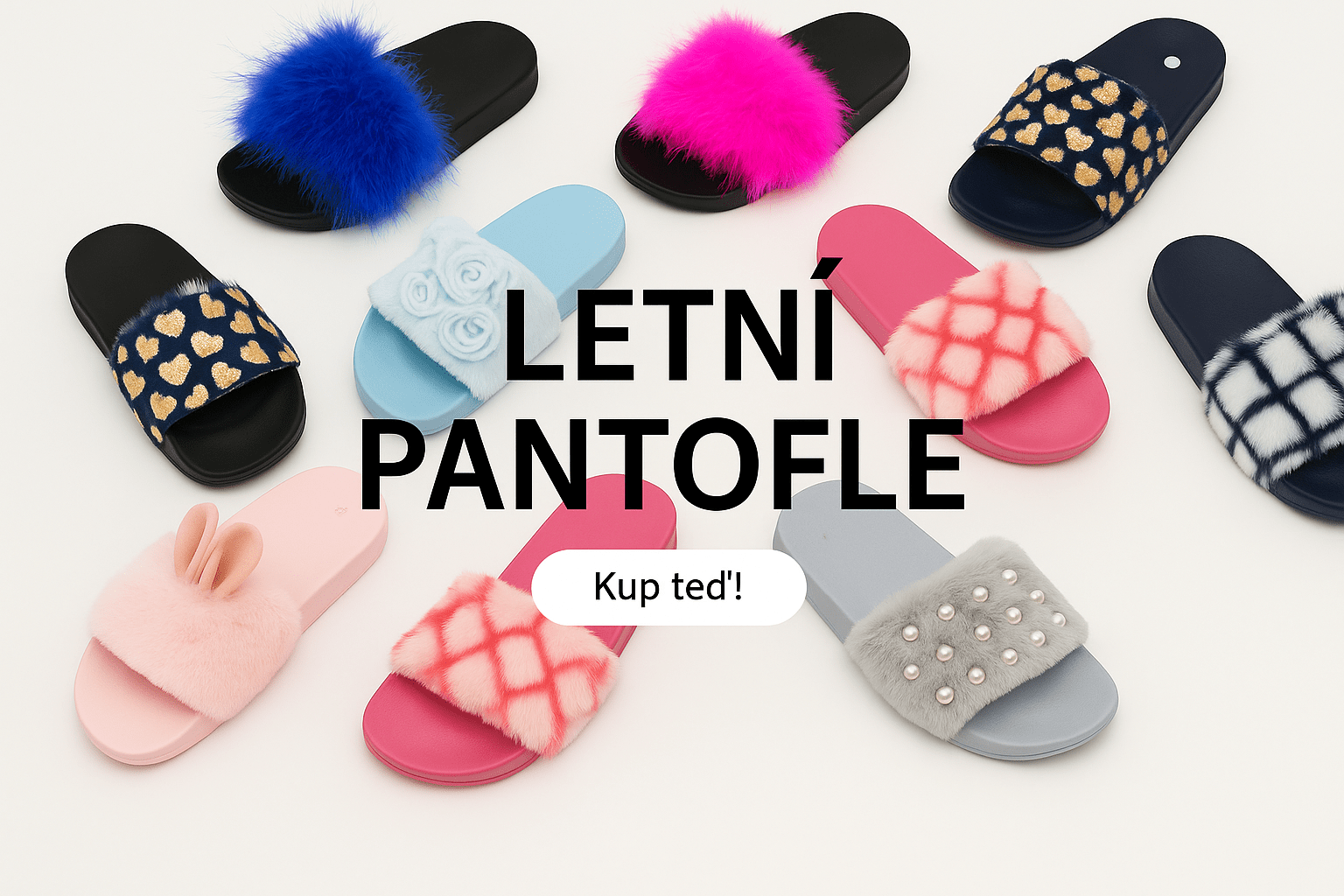Stylové dámské letní pantofle – výprodej kolekce. Barevné a pohodlné.