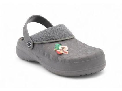 Dámské clogsy s kožíškem šedé 9968