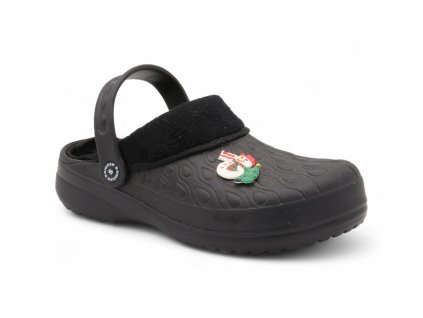 Dámské clogsy s kožíškem černé 9968