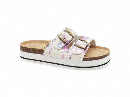 Dámské korkové pantofle na platformě 8005 beige