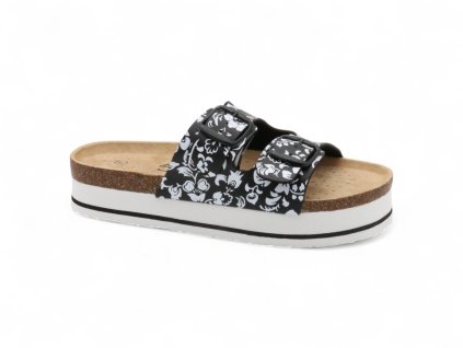 Dámské korkové pantofle na platformě 8001 black