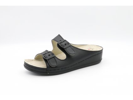 Zdravotní pantofle dámské s přezkami 508-2 black