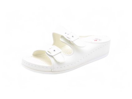 Zdravotní pantofle dámské s přezkami 508-2 white