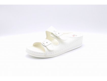 Zdravotní pantofle dámské s přezkami 508-2 white