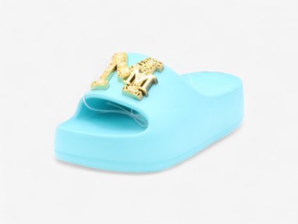 Dámské tyrkysové pantofle na platformě A8606