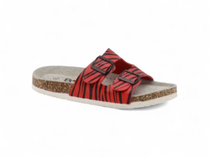 Dámské korkové biopantofle 97-2 black red