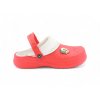 Dámské clogsy s kožíškem červené 9968