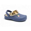 Dámské clogsy s kožíškem modré/camo 9968