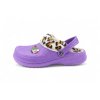 Dámské clogsy s kožíškem fialové 9968