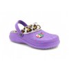 Dámské clogsy s kožíškem fialové 9968