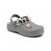 Dámské clogsy s kožíškem šedé/camo 9968
