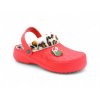 Dámské clogsy s kožíškem červené/camo 9968