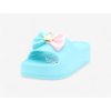 Dámské tyrkysové pantofle s mašlí A8605