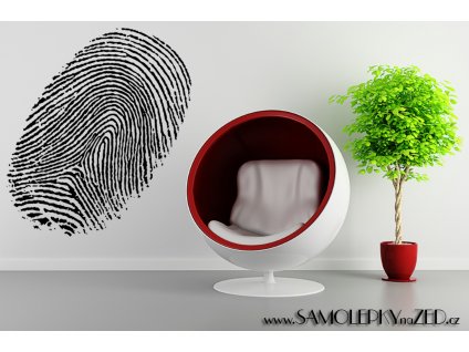 Otisk prstu - samolepka na zeď od výrobce | SAMOLEPKYnaZED.cz (barva černá)