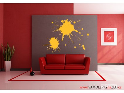 Skvrny na zdi - Samolepky na zeď - dekorace | SAMOLEPKYnaZED.cz (barva žlutá)