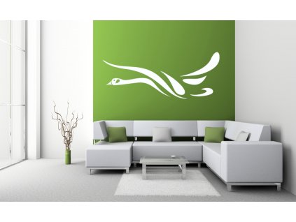 Labuť - samolepící dekorace na zeď | SAMOLEPKYnaZED.cz (barva bílá)