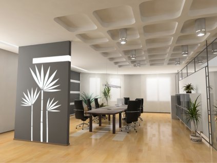 Bambusová dekorace nejen do kanceláře (barva bílá)