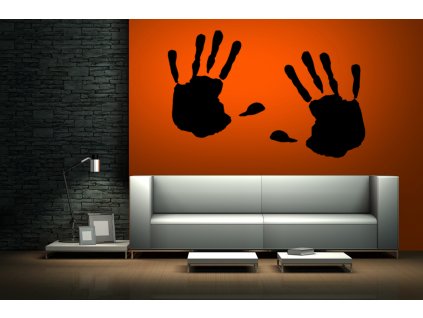 Ruce (2 dlaně) - originální samolepka na zeď (barva černá)