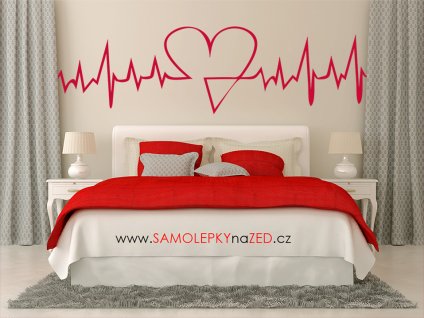 Srdce - dekorace na zeď (samolepka) | SAMOLEPKYnaZED.cz (barva červená)