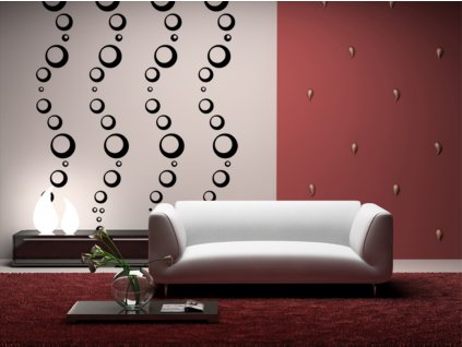 Bubliny na zeď Aqua - dekorace na stěnu (barva černá)