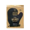 dripping gold velvet tanning mitt aplikacni rukavice detail