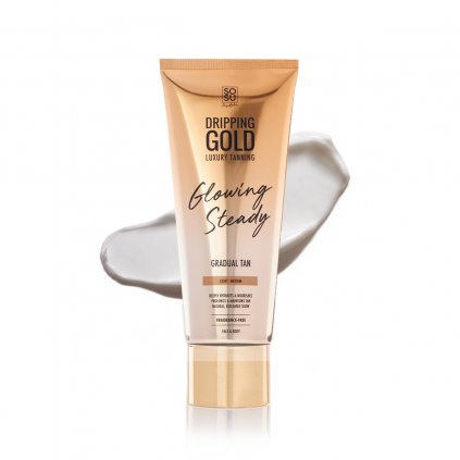 dripping gold glowing steady gradual tan light medium samoopalovaci krem