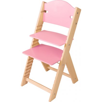 Dětská dřevěná rostoucí židle Sedees – růžová