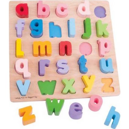 Bigjigs Baby Dřevěné puzzle Abeceda malá písmena