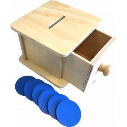 Adena Montessori Dětská kasička s dřevěnými žetony