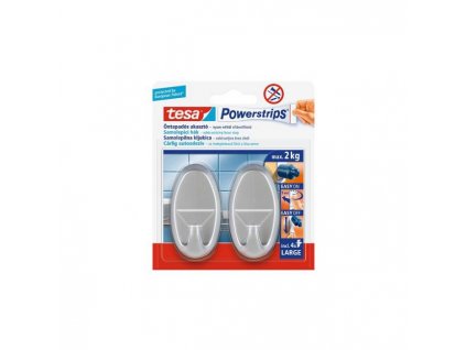 30331 hacik tesa powerstrips oval chromovy 2ks