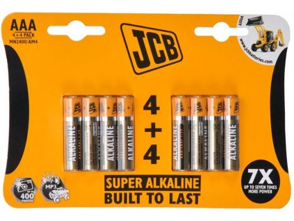 JCB SUPER alkalická batéria LR03, blister 8 ks