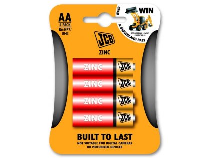 JCB zinko-chloridová batéria R06, blister 4 ks