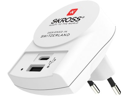 SKROSS USB A+C nabíjací adaptér EU, 27W, typ C