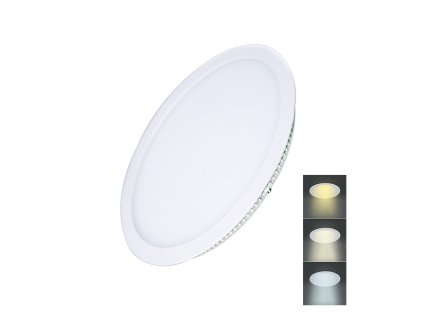 Solight LED mini panel CCT, podhľadový, 18W, 1530lm, 3000K, 4000K, 6000K, okrúhle