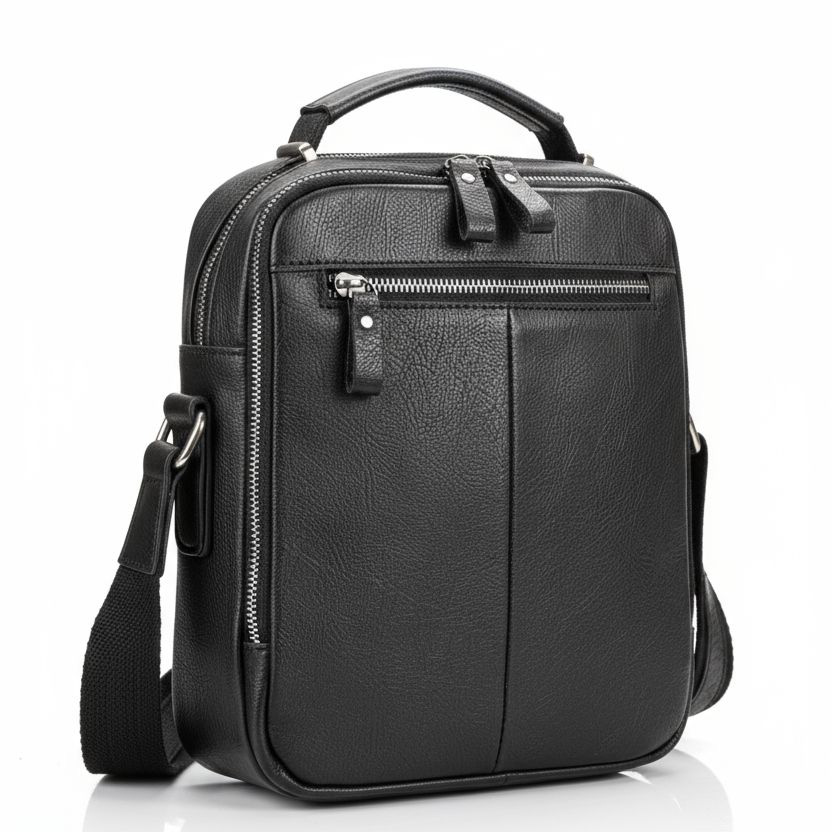 Pánska kožená taška TOMMY BLACK – zadná strana