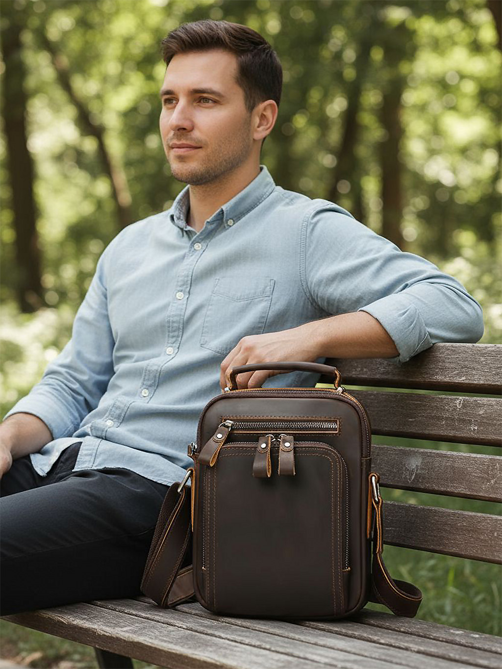 pánska kožená crossbody taška TOMMY