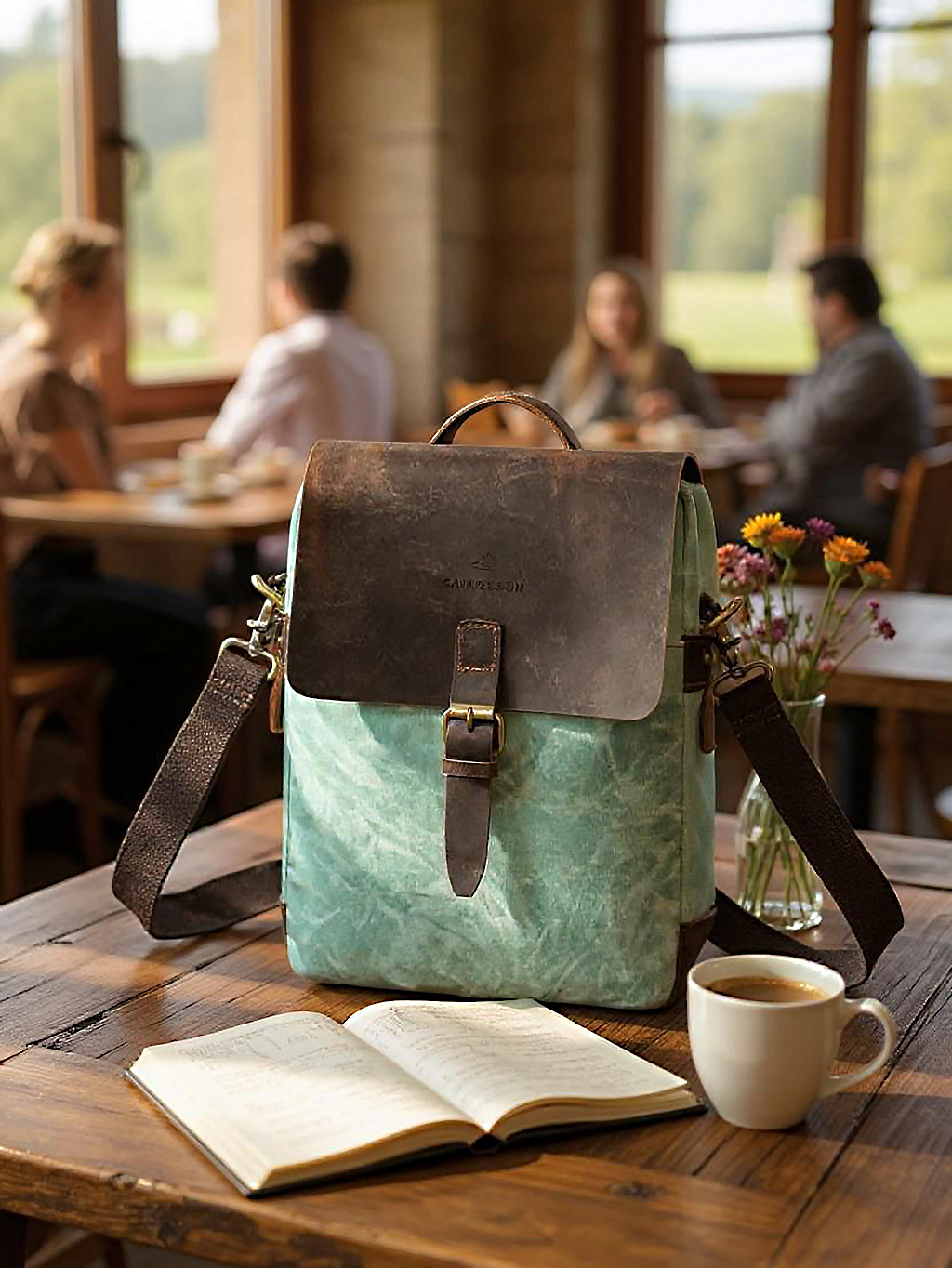 pánska vintage taška cez rameno modrá