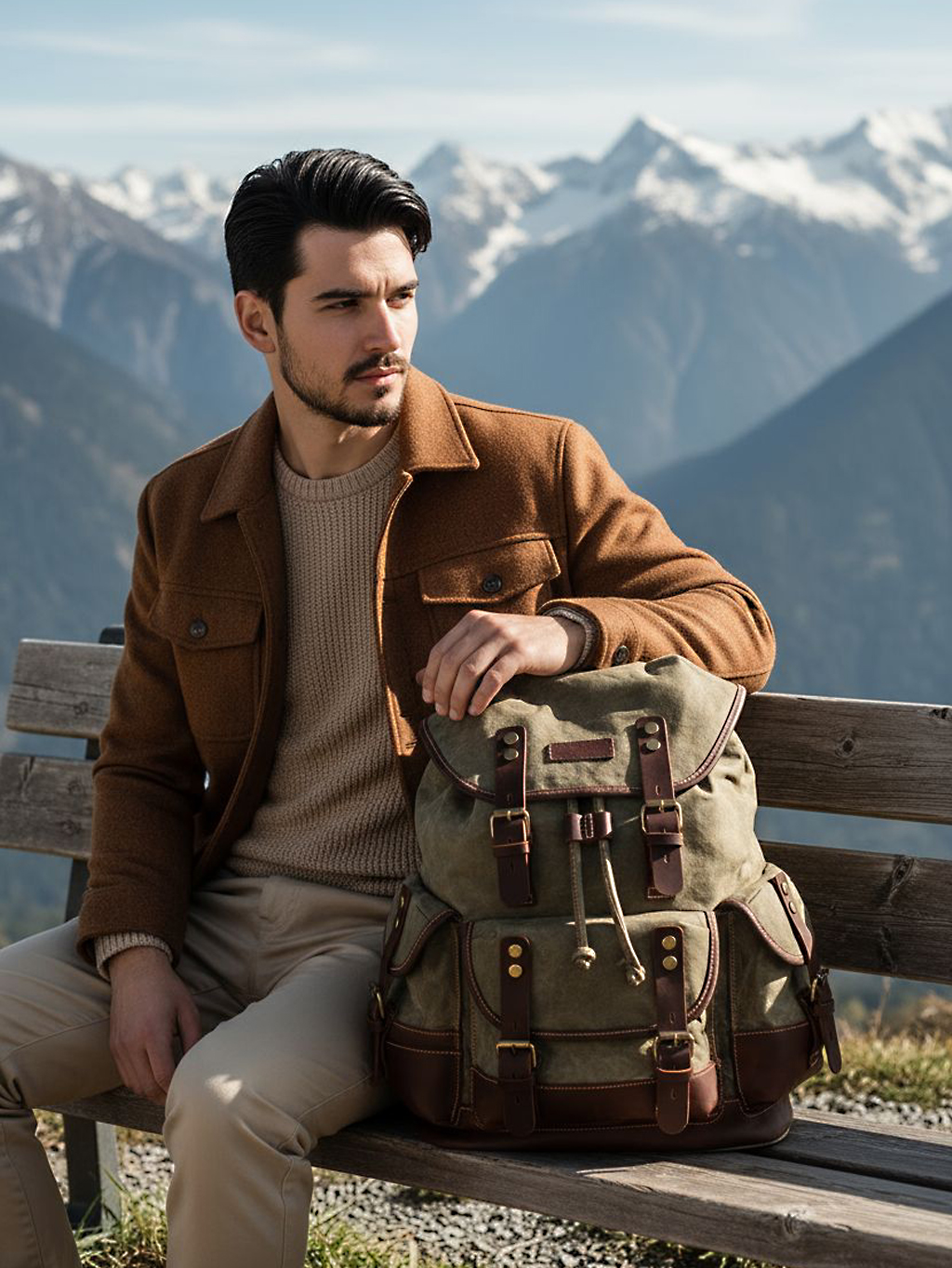 Pánsky turistický batoh ARMY 25 L, nadčasový štýl, praktický a elegantný spoločník na cestovanie a do lesa