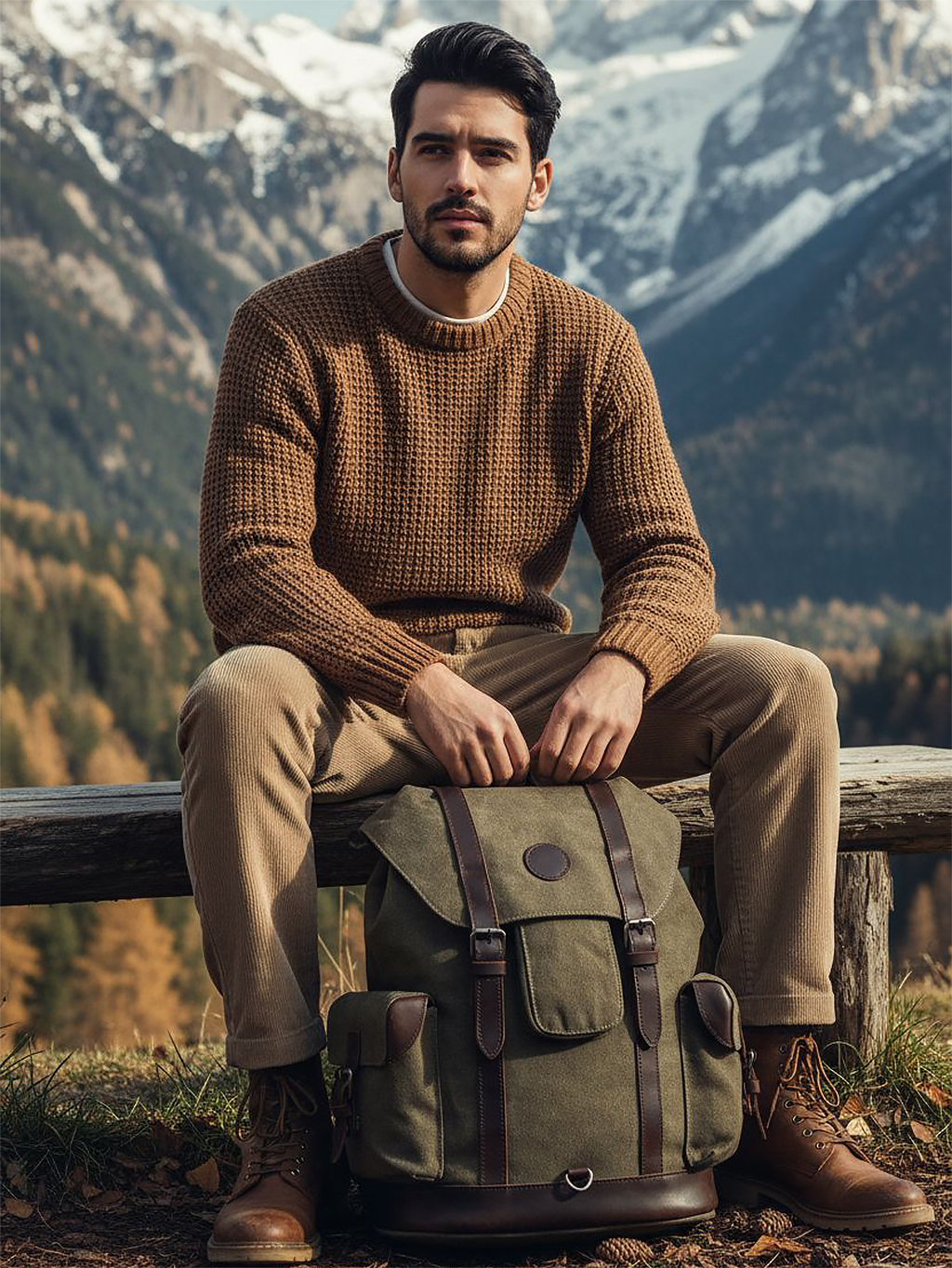 pánsky batoh na notebook v prevedení canvas a koža