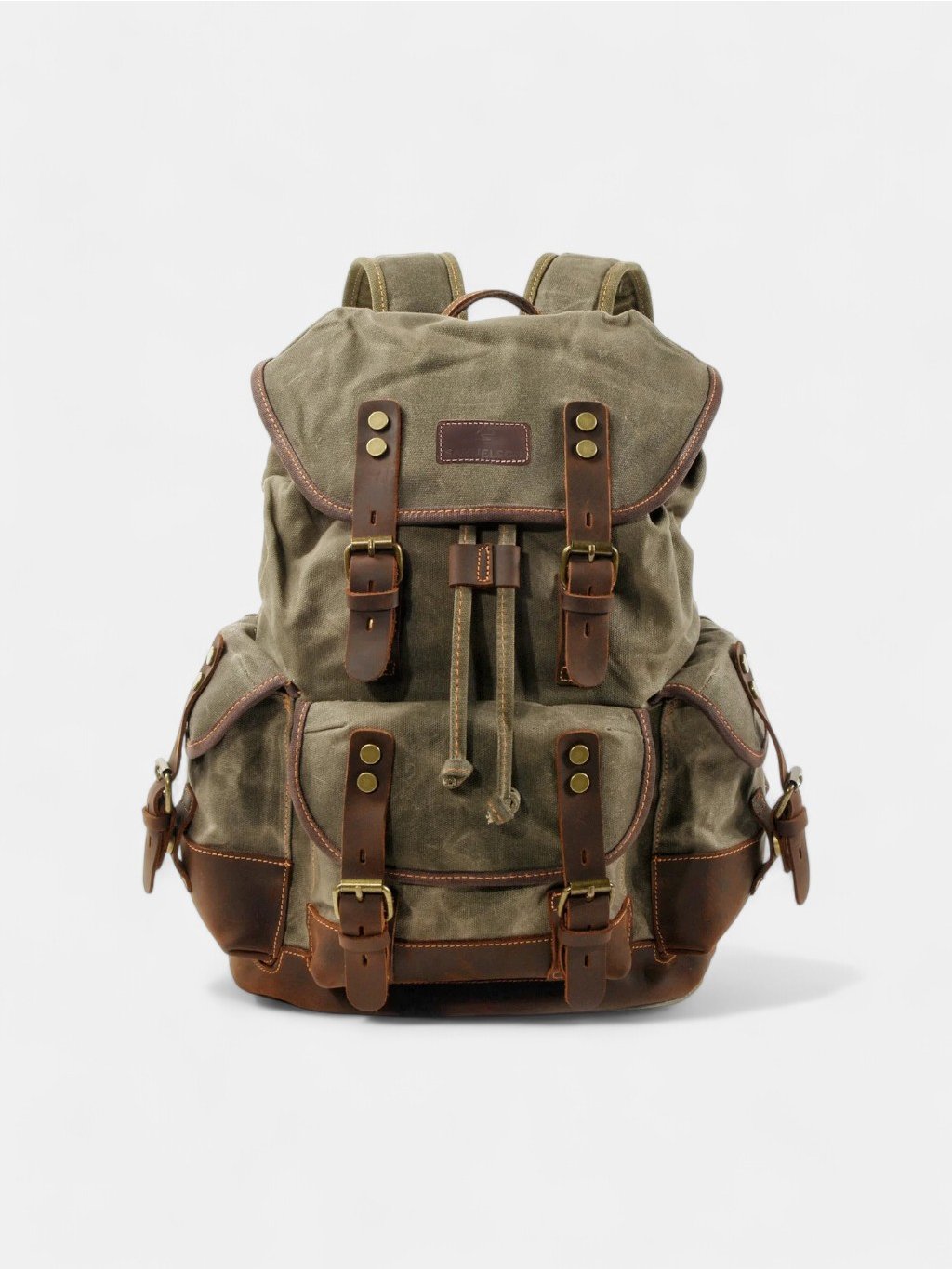 nepremokavý-pánsky-zelený-batoh-ruksak-retro-kožený-25l-vintage