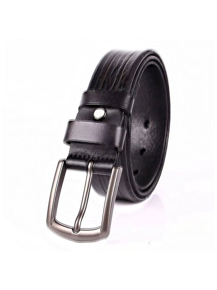 čierny pánsky kožený opasok do obleku