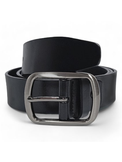 Čierny pánsky kožený opasok do roflí