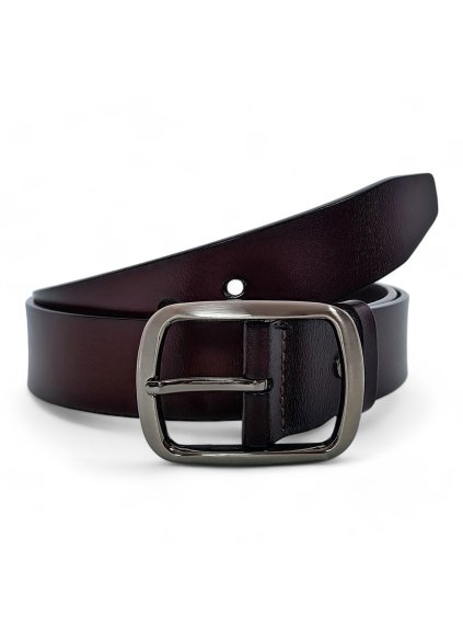 Pánsky hnedý kožený opasok